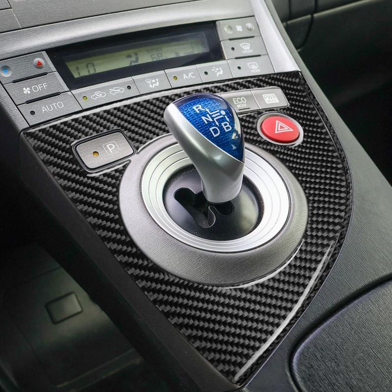 Real Carbon Fiber Car Accessories Gear Shift Surround Trim Cover Soft Sticker For Toyota Prius XW30/ZVW30 2012 2013 2014 2015