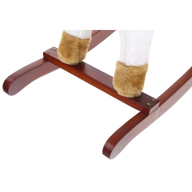 Interactive Rocking Horse Neighs Wagging Tail Cowboy Scarf Beige and White