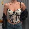 TEMU Velvet Embroidered Underwire Corset Vest for Women