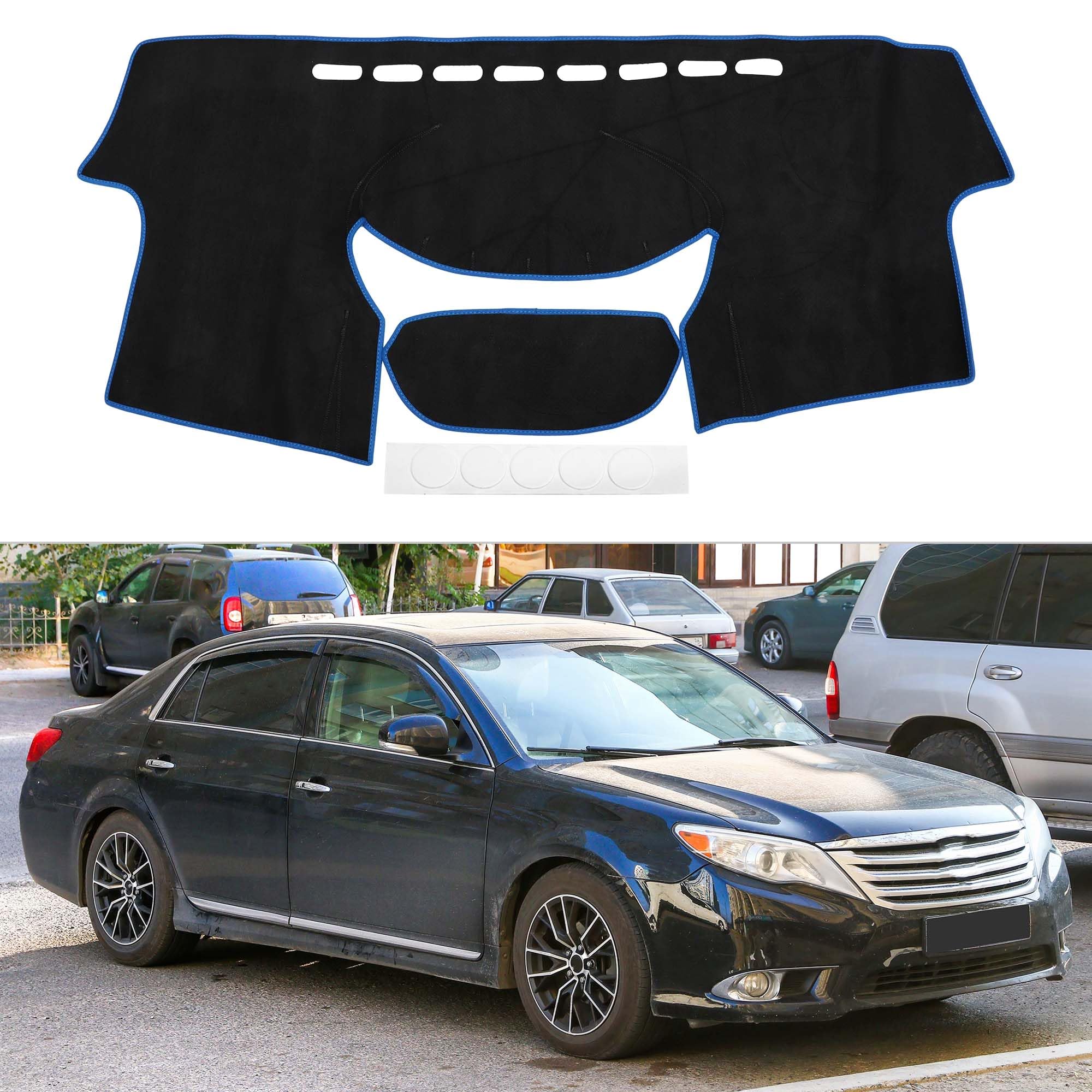 

TUCKBOLD Dashboard Mat for Toyota Vitz 90 Series 2005 December Car Dashboard Dash Protective Interior Sun Suede Black with Blue Set (February - 2010) синий