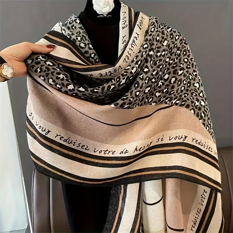 

Designer Women Scarf Classical Leopard Print Lady Shawls Cotton Feeling Soft Oversize Hijabs Neck Headband Foulard