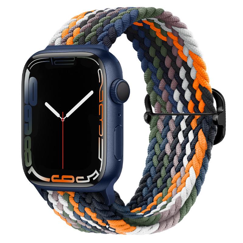 Elastic Woven Nylon Band F Smart Apple Watch Band 40 41 44 45MM Iwatch SE8 7 5 6 , Alloy Buckle Sport Soft Breathable Accessories Strap Blet Bracelet
