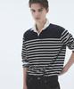 NOHANT Wire Stripe Rugby Long Sleeve T-Shirt Navy