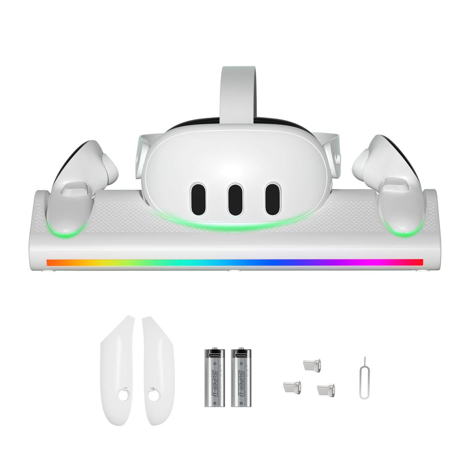 

Зарядная база с аккумулятором и RGB-подсветкой для Meta QST3, зарядка для головного убора и рукояток MQ006 белый