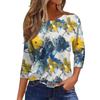Women's Flower Small Fresh T-shirt Fashion Long Sleeve Round Neck Regular Top Spring and Autumn Wear