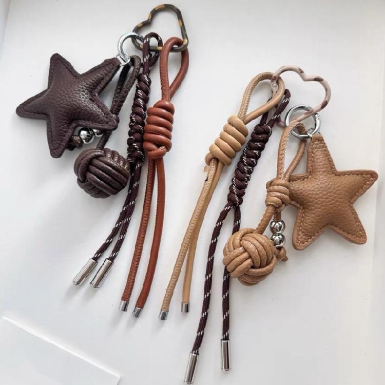 Elegant Leather Star Purse Charm Trendy Keychain Crafted To Enhances The Look Of Any Bag With Subtle Sophistication