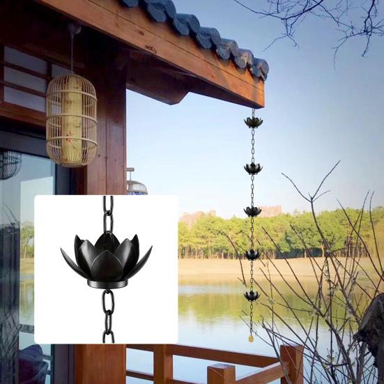 thumbnail image 2 of Snapklik.co : 8.5FT Rain Chain, Etal Pinwheel Rain Chains For Gutters 2 of 14