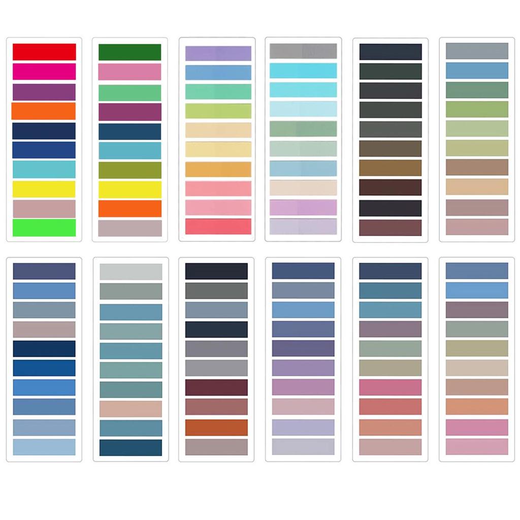 Morandi Index Tabs: Transparent, Extra-Fine Bookmark Stickers In 100 Colors for Students