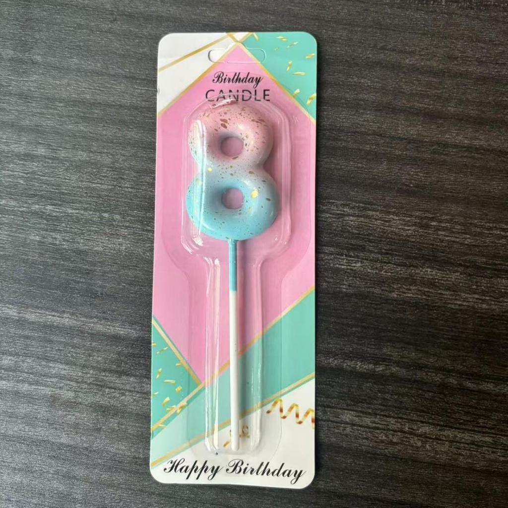 Galaxy Gradient Birthday Number Candles: Starry Sky Cake Toppers for Kids' Parties
