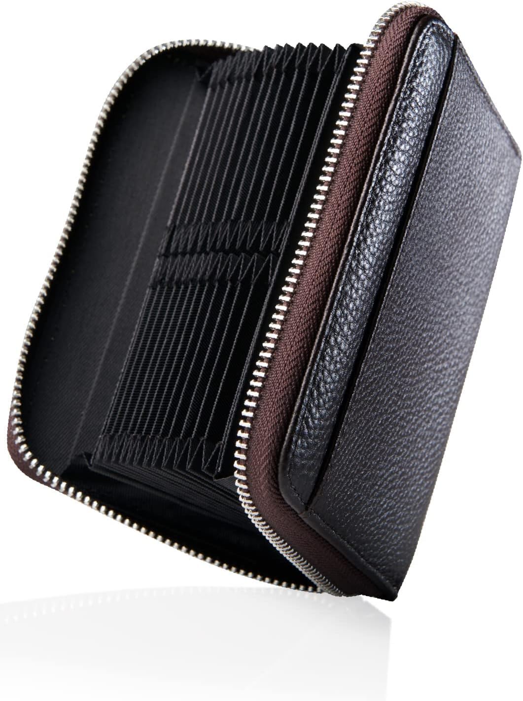 

NEESE Credit Card Case with Accordion Slots, Large Capacity Coin Purse for Men and Women (28 Cards, Dark Brown)