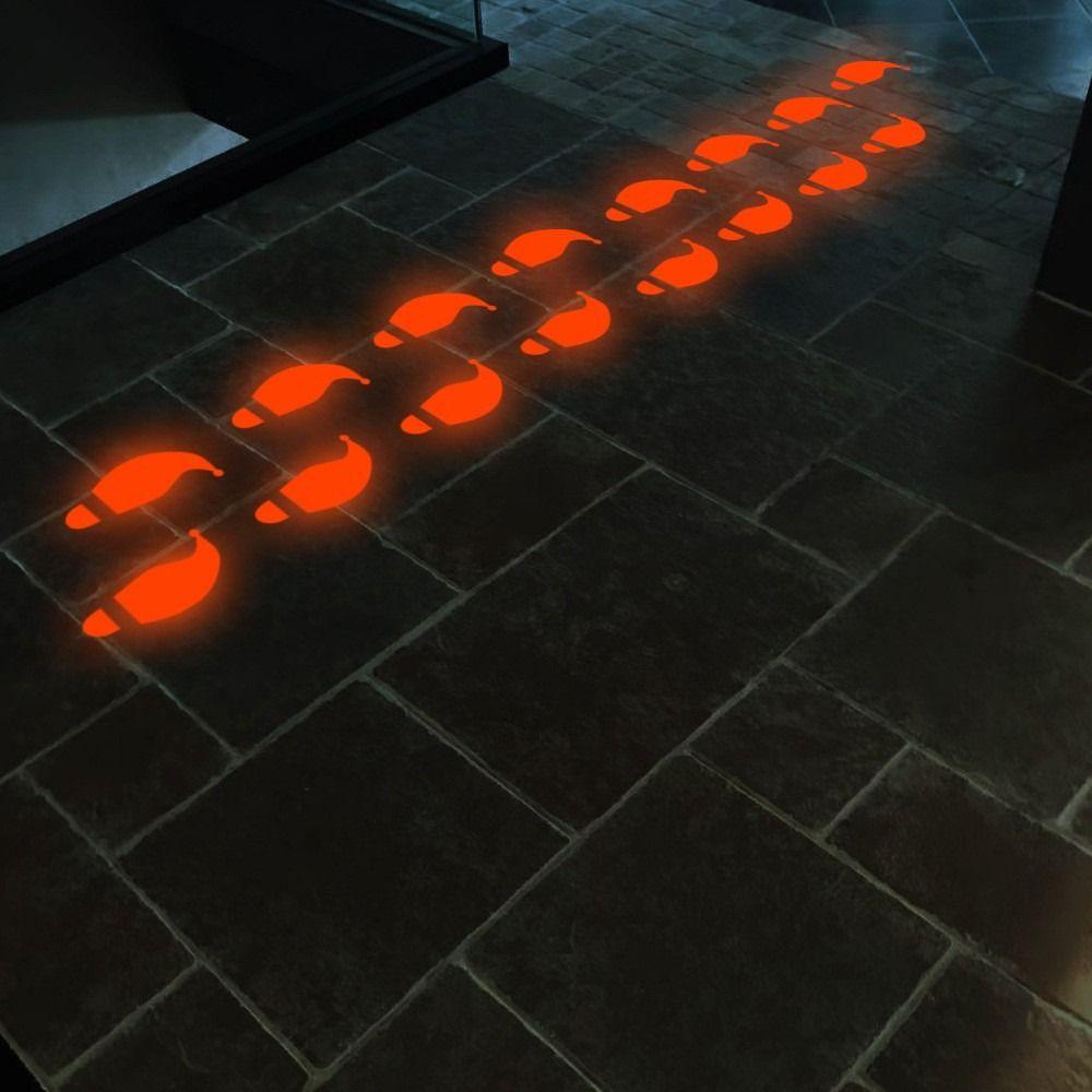 Party Holiday Santa Claus Footprint Sticker Luminous Sticker Floor Decorative Sticker Wall Sticker