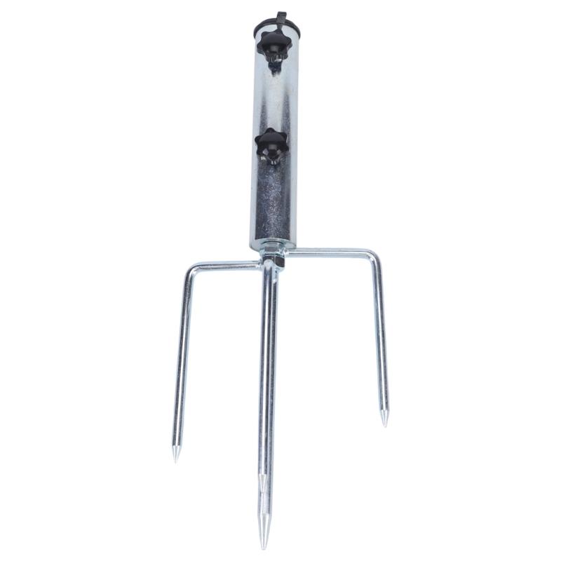 Supporto da Terra in Metallo Staccabile Portabastone con Gancio Bianco Set Manopole Girevoli Quotidiano per Uso all'Ombra in Giardino