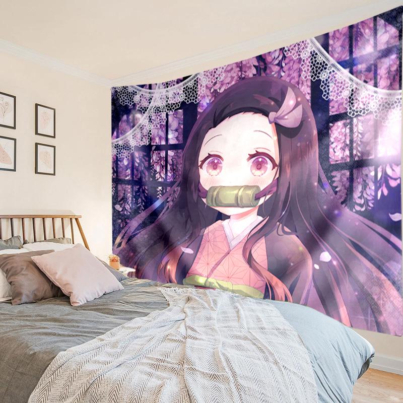 Demon Anime Group Tapestry, Unique Design Tapestry, Wall Decor for Bedroom,Livingroom, Playroom,Heartwarming Fan Holiday Gifts