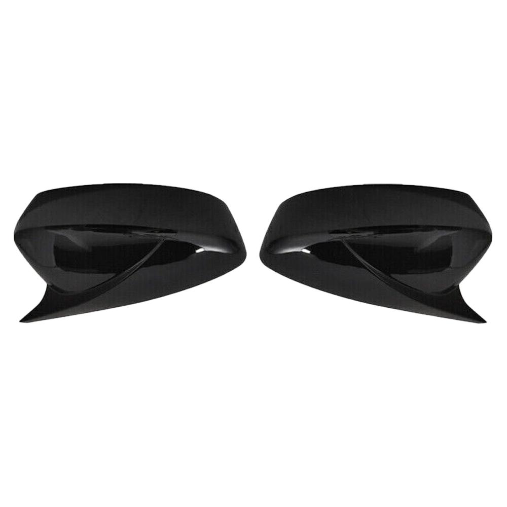 2Pcs Side Wing Mirror Cover Caps Rearview Mirror Cover Cap Carbon Fiber/Glossy Black For Mazda 3 Axela