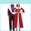 M-xl Gender Neutral Royal King And Queen Costume For Fantasy Theatre Cosplay Events