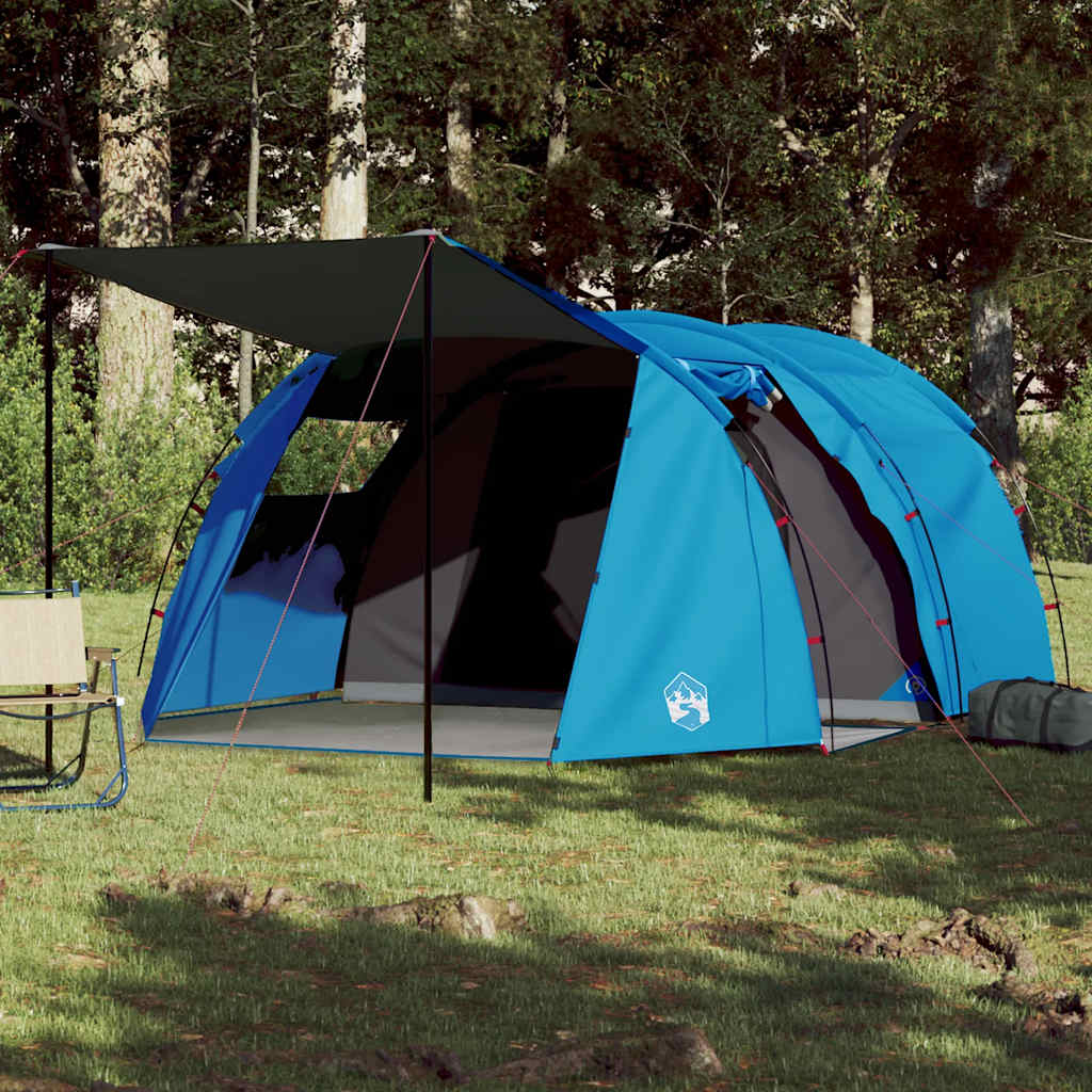 Vidaxl Campingzelt, Tunnelzelt, 4 Personen, Blau, Wasserdicht
