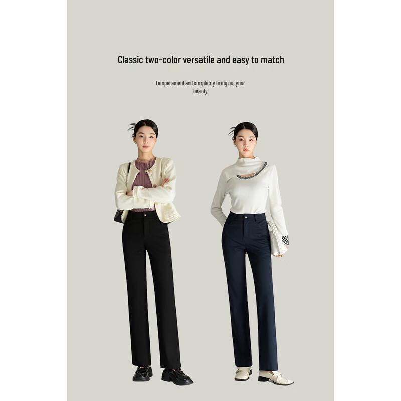 Mengshuya Women's High-Waist Straight Leg Suit Pants