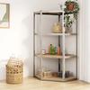 Day and Night - Day and Night Corner Shelf 4 Levels Plywood and Silver Steel