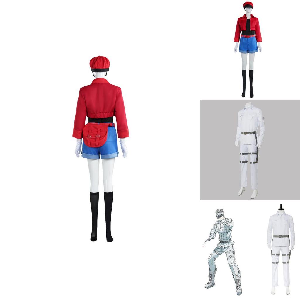 Cells At Work Red White Blood Cell Cosplay Outfit With Polyester Material For Game And Anime Character Role Play