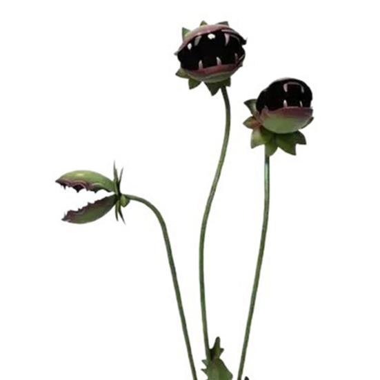 Metal Carnivorous Plant Garden Stake Handmade Rainproof Yard Sculpture for Flower Beds Patios Planters Rustproof Unique Quirky Garden Gift