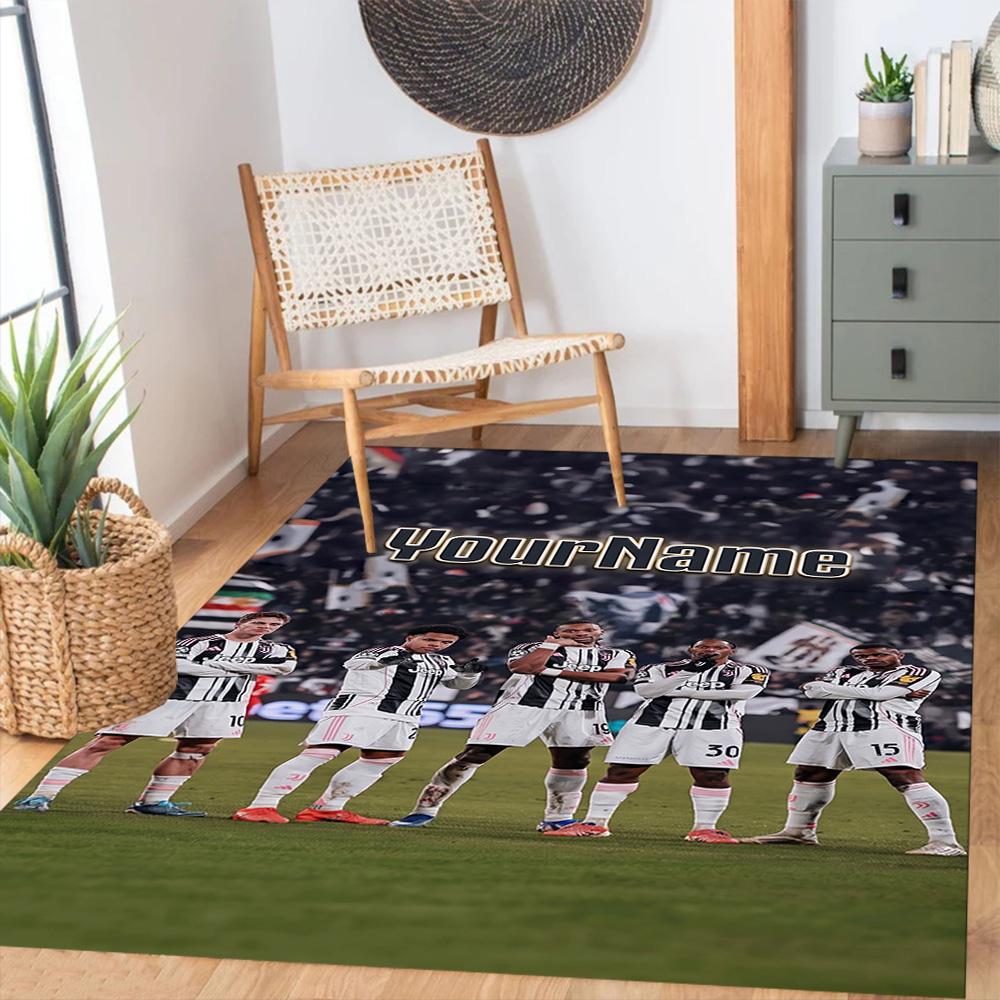 Juventus Personalized Name Area Rug Perfect for Dining Room Playrooms Kitchen Balcony Antislip Carpet Decorate Offices Wedding Party Gift