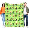 Lebendiges Grünes Cartoon-Avocado Yoga-Decke, Super Weiche Flanell-Überwurfdecke Bett Sofa Couch, Lustige Frucht Meditation Gemütlich Bequem Leichtgewicht