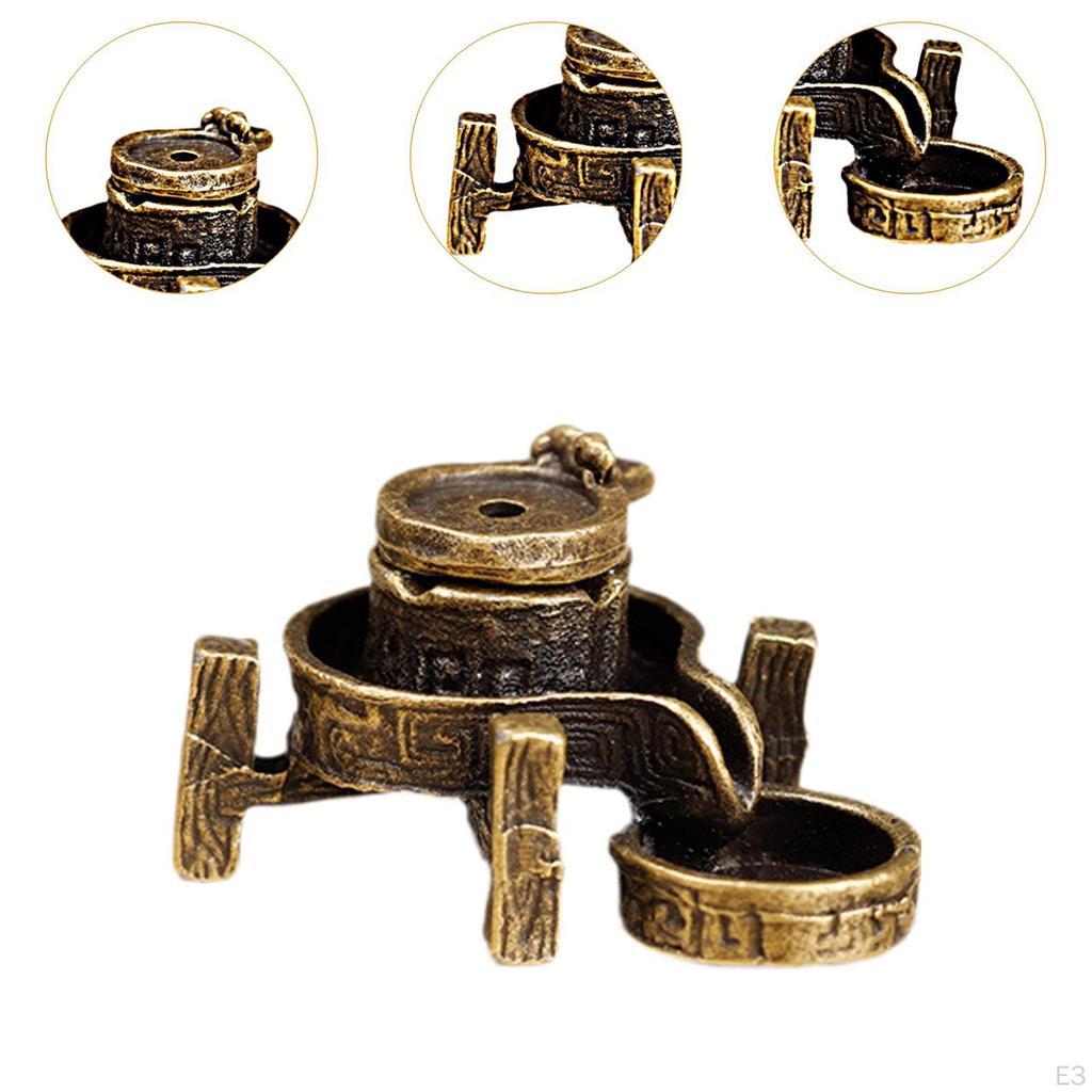 Backflow Incense Holder Waterfall Burner Decor Stick Cone Alloy Censer for