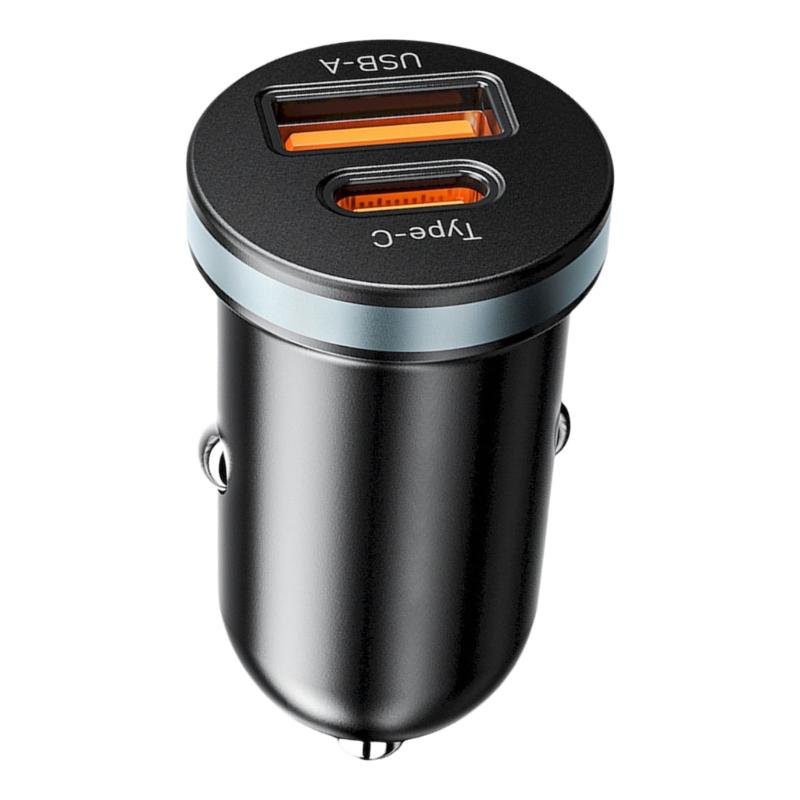 High Speeded 30W Car Smartphones Power Adapter With USB A And Type C Ports Suitable For Rapid Charging Of Mobile Devices