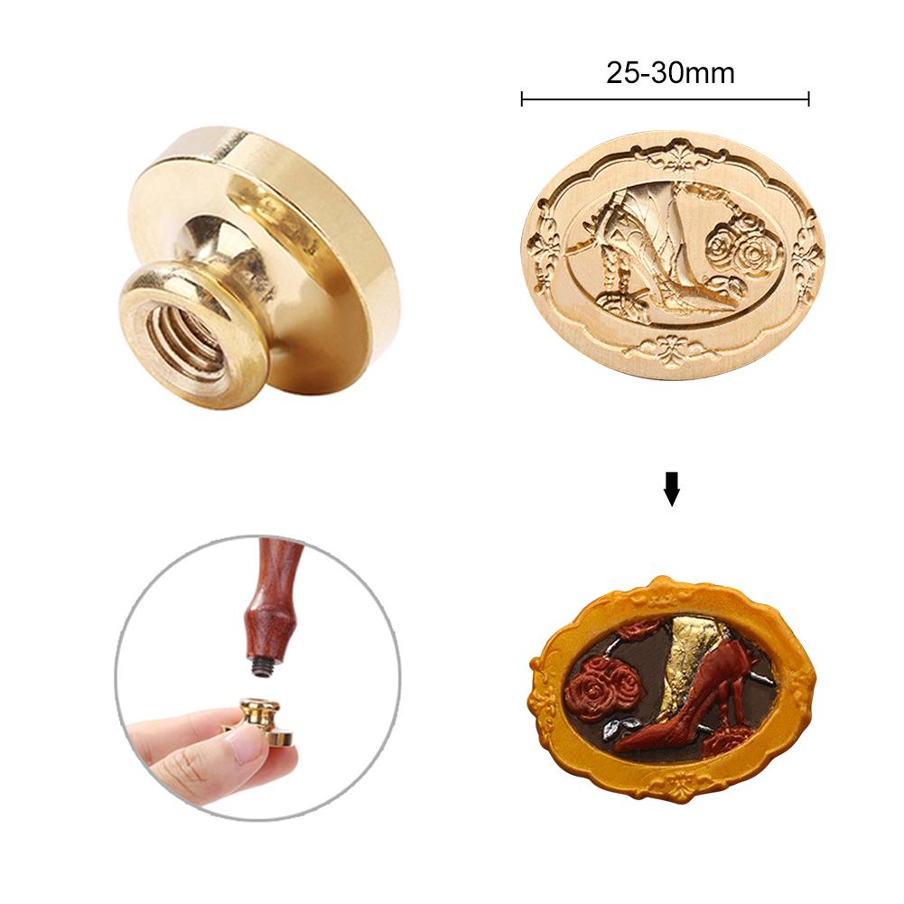 DIY Wax Grain Seal Head Multipurpose Metal Art Seal Head Ornamental Enamel Seal Head Envelope Decorative for Wedding Invitations