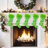 Green Christmas Stockings Faux Fur Xmas Hanging Treat Bag Candy Pouch Holder Festive Atmosphere Decoration