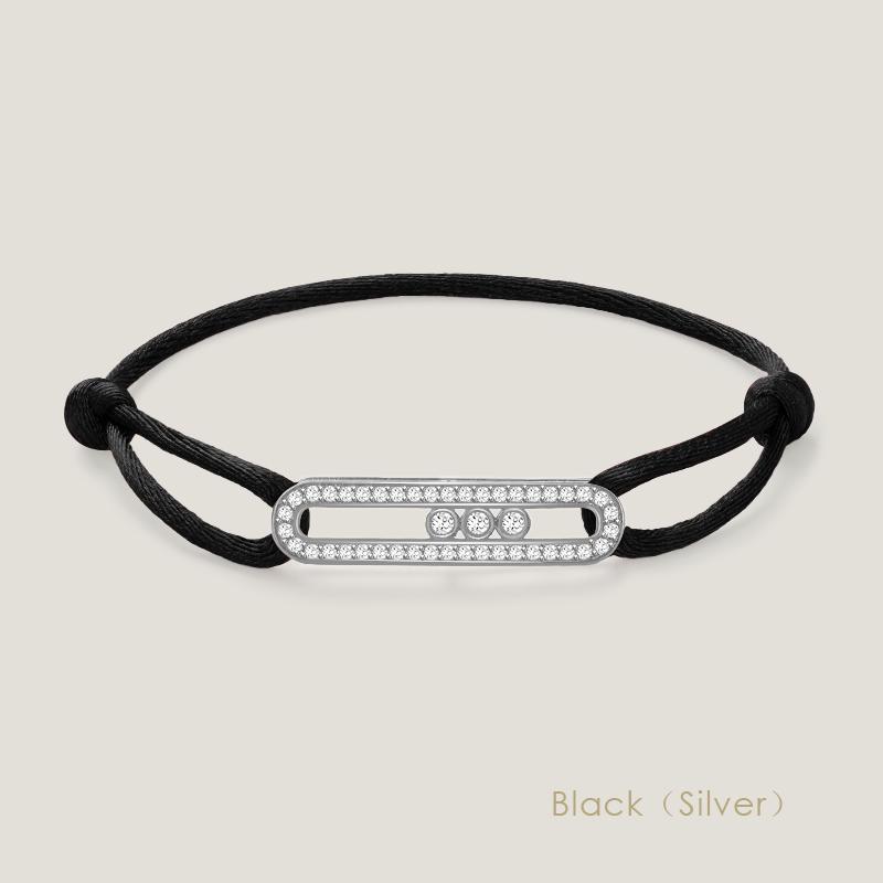 Klassisches verstellbares Charm-Armband für Damen Hochwertige Zirkonia-Strass-Armbänder Damen Schmuck Geschenk Modeaccessoires Adjustable gray
