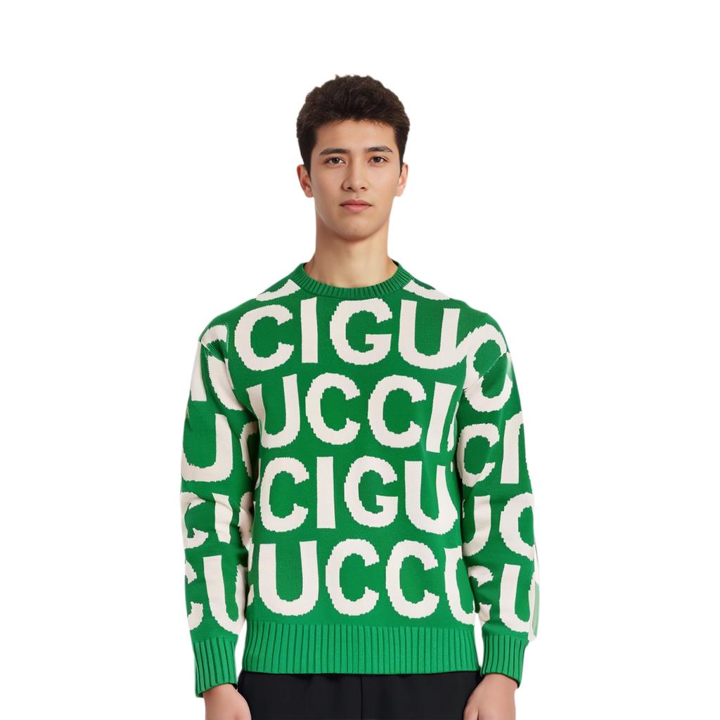 GUCCI All Over Logo Intarsia Knit Sweater 763672-XKDLV-3521