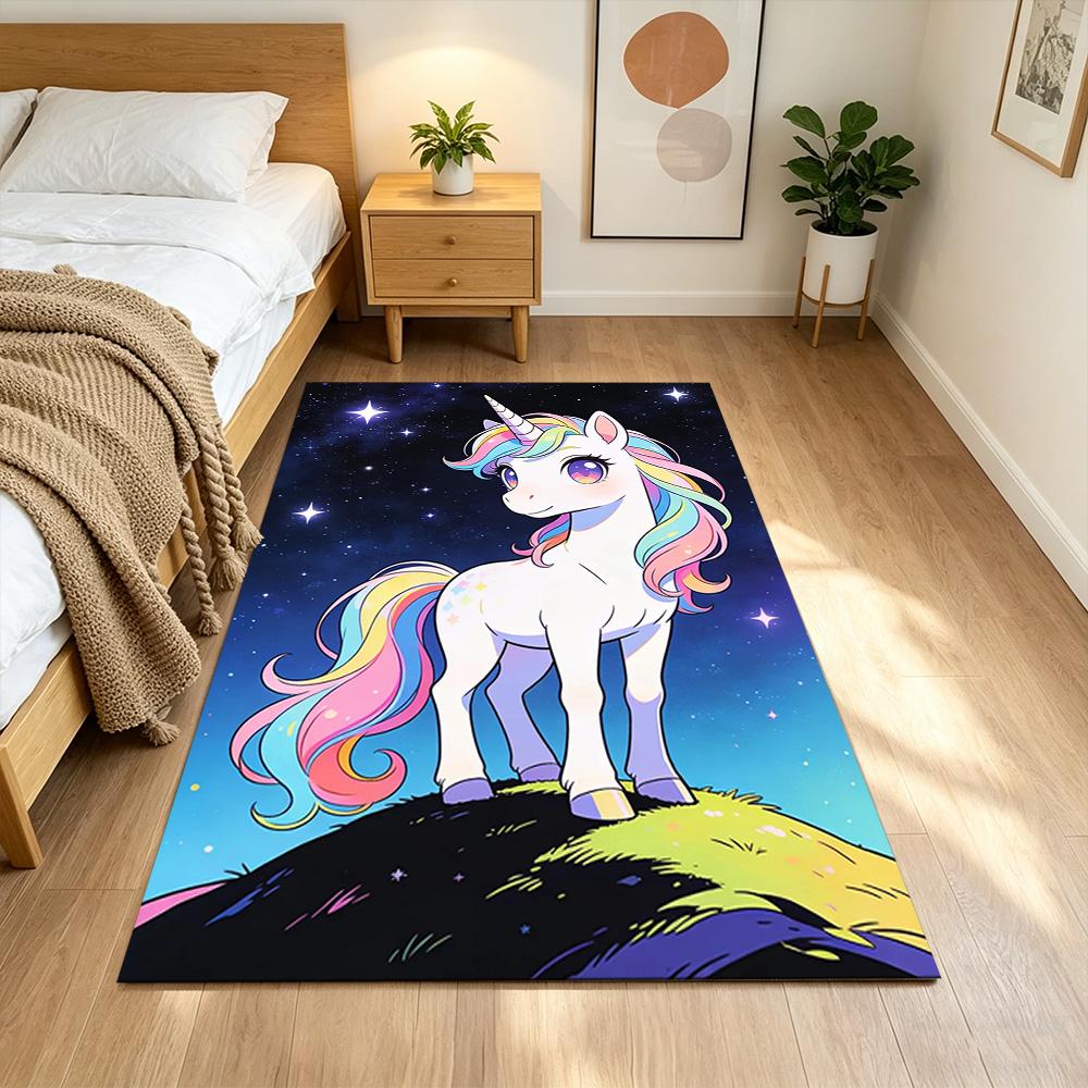 Magical Unicorn Dreamscape Non-Slip Home Carpet Design for Office Decor Living Room Bedroom Gift