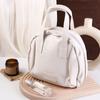 Fashion Zipper PU Leather Cosmetic Bag Handbag Shell Bag Makeup Pouch Bag Makeup Tote Korean Style Travel Wash Bag Female/Girls