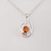 Citrine Gemstone 925 Sterling Silver Women Jewelry Designer Zircon Pendant 1.4" Valentine's Gift For Her CZP-16-6