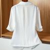 Casual Summer Short Sleeve Slim Fit Women's Thin Blazer Jacket for Petite Ladies