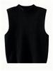 Women's Slim-Fit Sleeveless Knit Vest with Half-High Collar