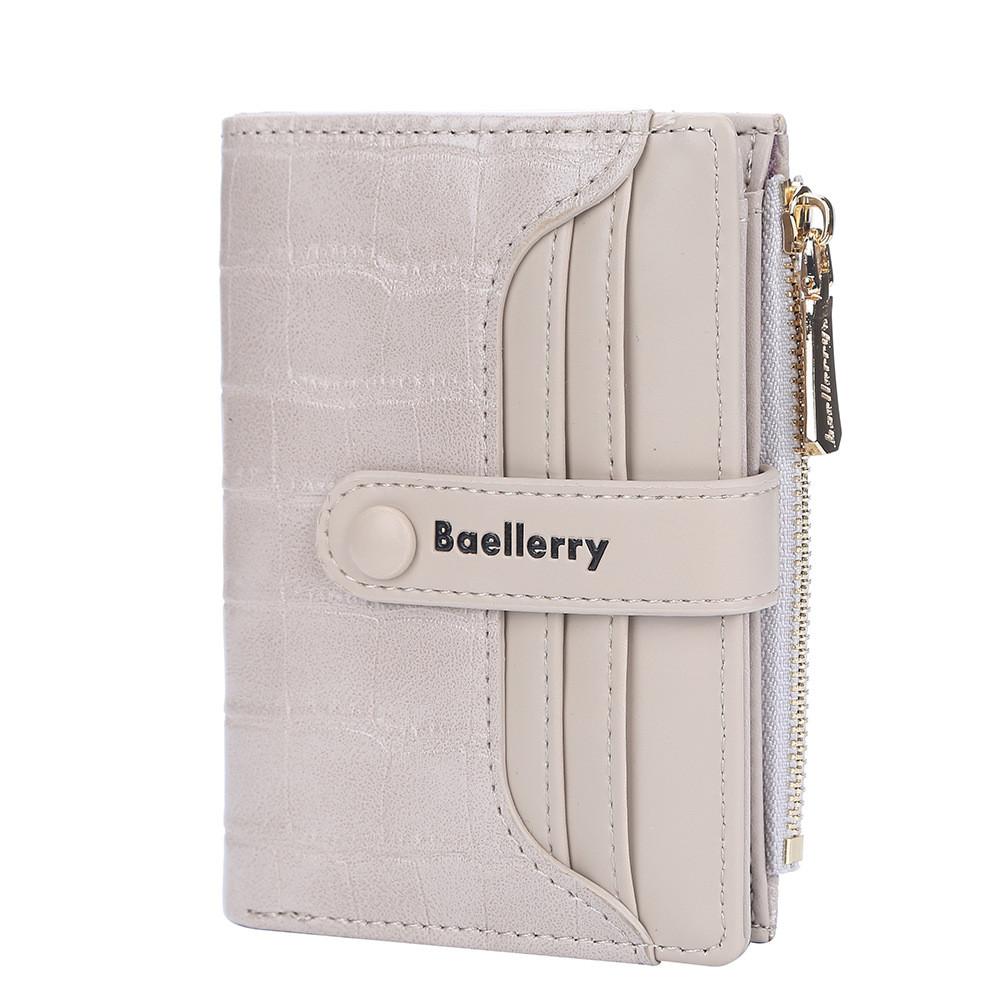Pu Leather Womens Short Wallet With Two Fold Design And Multiple Card Slots