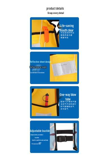 High Buoyancy Portable Inflatable Life Jacket for Marine and Fishing