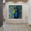 Abstraktes buntes Blumen-Pfau-Ölgemälde, gedruckt auf Leinwand, Vogel-Tier-Leinwand-Poster und Drucke für Wohnzimmer-Heimdekoration