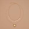 CCB Peach Heart Necklace Round Iron Sheet Collarbone Chain Neck Chain Women