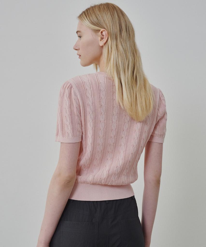 Ollibeudeollibeu Cotton Cable Short Sleeve Pullover Ok6Mp4290