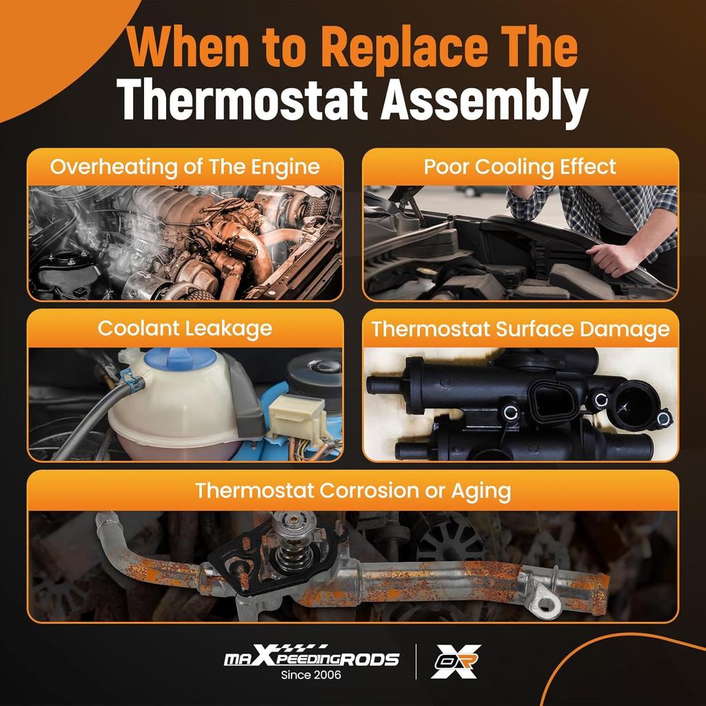 maXpeedingrods Engine Coolant Thermostat Housing Assembly with Temperature Sensor for BMW 228i 320i 328i 428i 528i X1 X3 X4 X5 Z4 2012-2016, Replaces