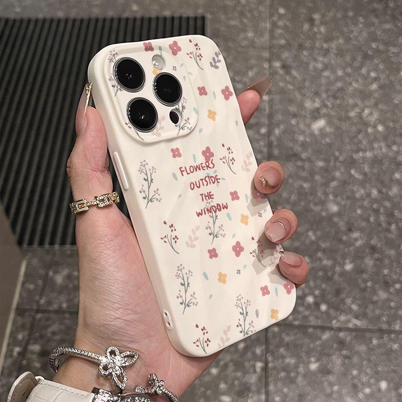 English Floral iPhone17promax Mobile Phone Case Is Suitable for Apple 16promax Pleats 14 Fresh 15 Sets