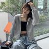 Women's Hooded Zipper Jacket - Autumn 2024 Trend, Loose Fit, Short, Long Sleeve, Thin Korean Style Cardigan.