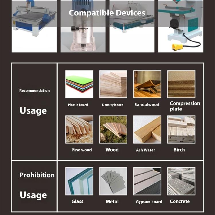 6 PCS Fraises à Bois Revêtement Résistant à la Corrosion Performances Stables Pour Rainurage & Creusement Projets de Fabrication de Meubles