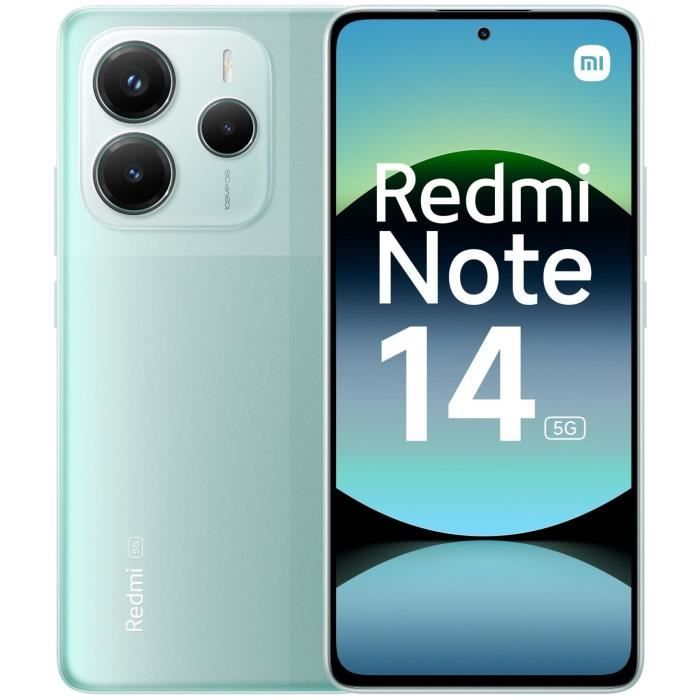 XIAOMI - Redmi Note 14 5G - 8 Go + 256 Go - Coral Green