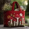 3D Printed Floral Canvas Tote Bag for Women, Casual Vintage Shoulder Shopping Bag, Durable Eco-Friendly Handbag