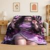Cartoon Dämonentöter Anime Kamado Nezuko Tanjirou Flanelldecke Weiche Warme Überwurfdecke für Schlafzimmer Wohnzimmer Bett Reise
