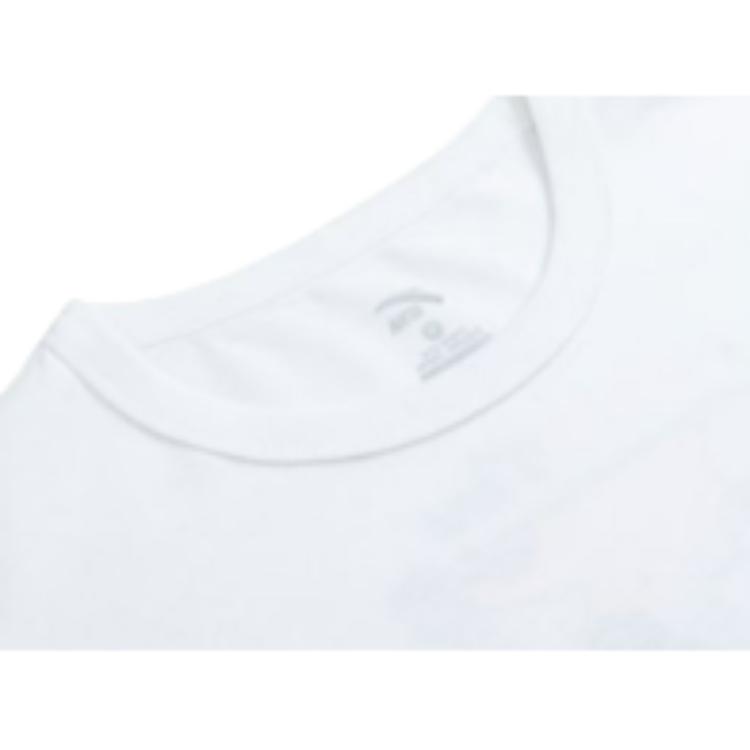 Anta Lifestyle Series Letter Print Versatile Knitted Sports Short Sleeve T-Shirt Women Tops Snow-White 162428102-1